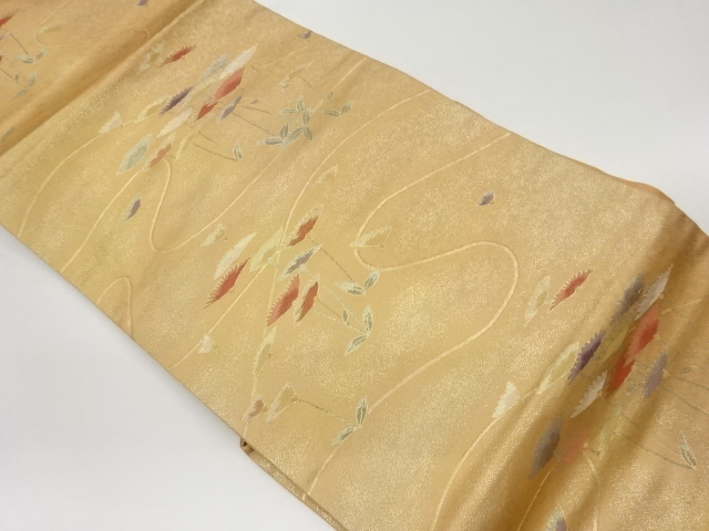 リサイクル　抽象花模様織出し名古屋帯